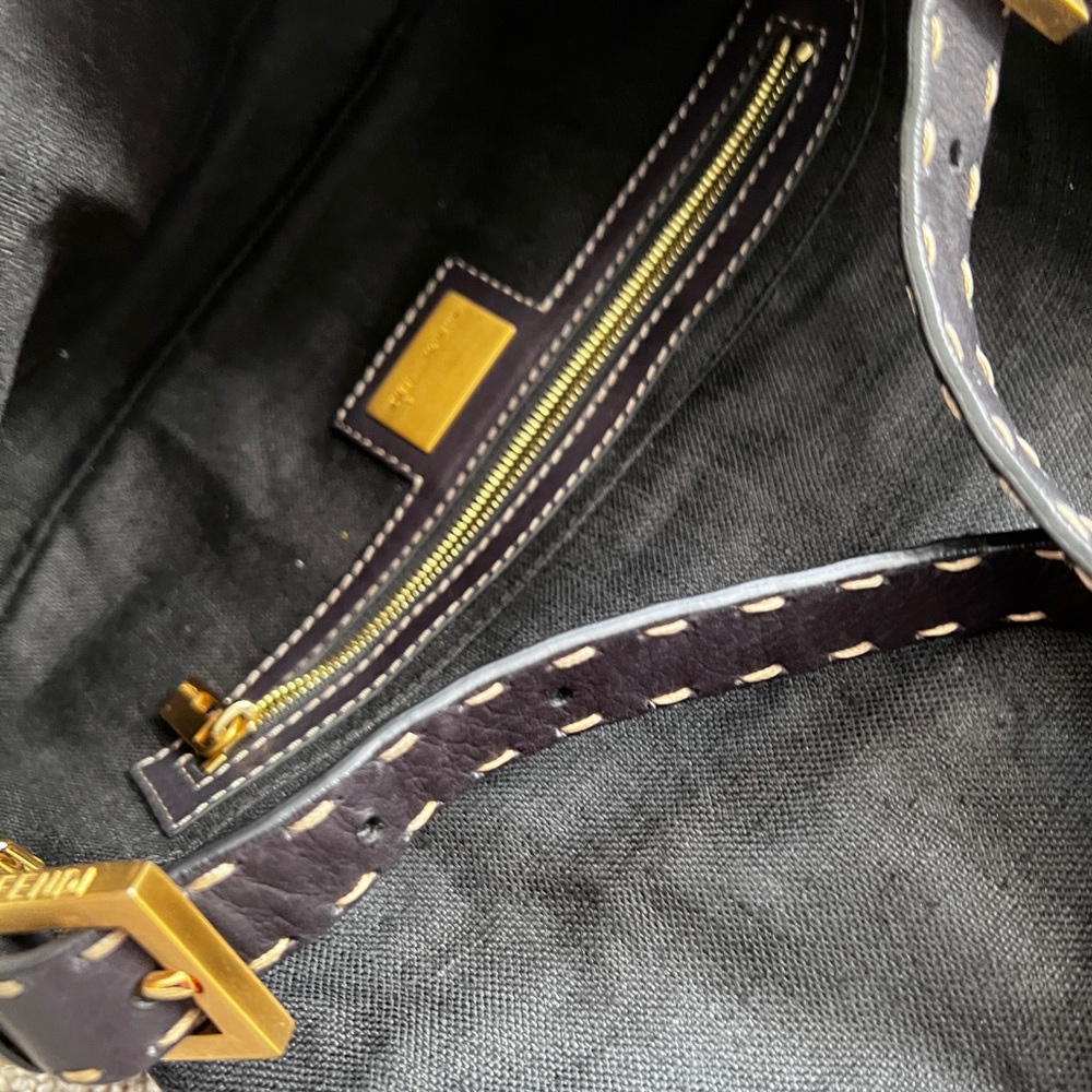 Fendi cross stitch floral beaded embroidered baguette - Picture 4 of 6